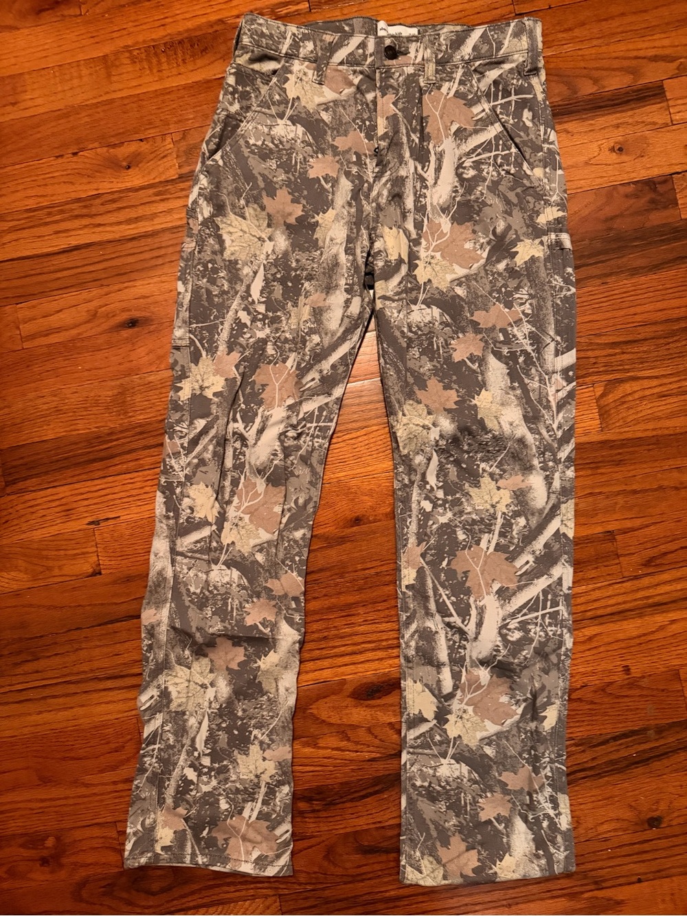 Boys Gray and Tan Camo Pants